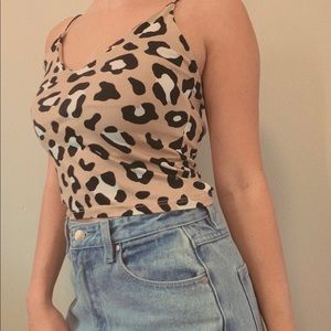 Leopard Print Cropped Shirt
